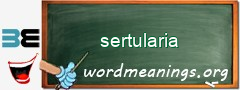 WordMeaning blackboard for sertularia